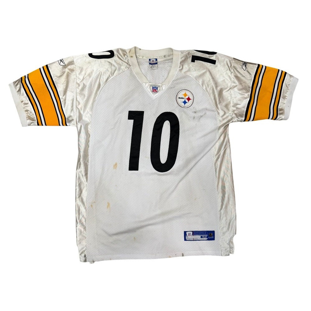 Reebok NFL Pittsburgh Steelers Santonio Holmes 10 Jersey White Stitched Size 52